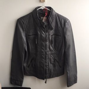 NWT esprit gray leather jacket